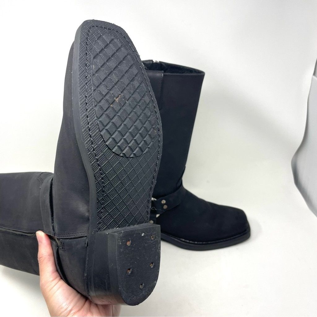 Other Old West Made in Texas Tall Black Leather Harness Boots US 7 Size US 7 / EU 40 - 7 Thumbnail