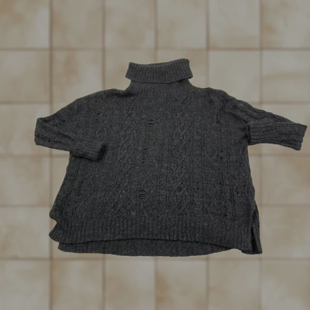Free People Free People Sweater Womens Small Black Chunky Knit Wool Alpaca Crochet Size S / US 4 / IT 40 - 1 Thumbnail