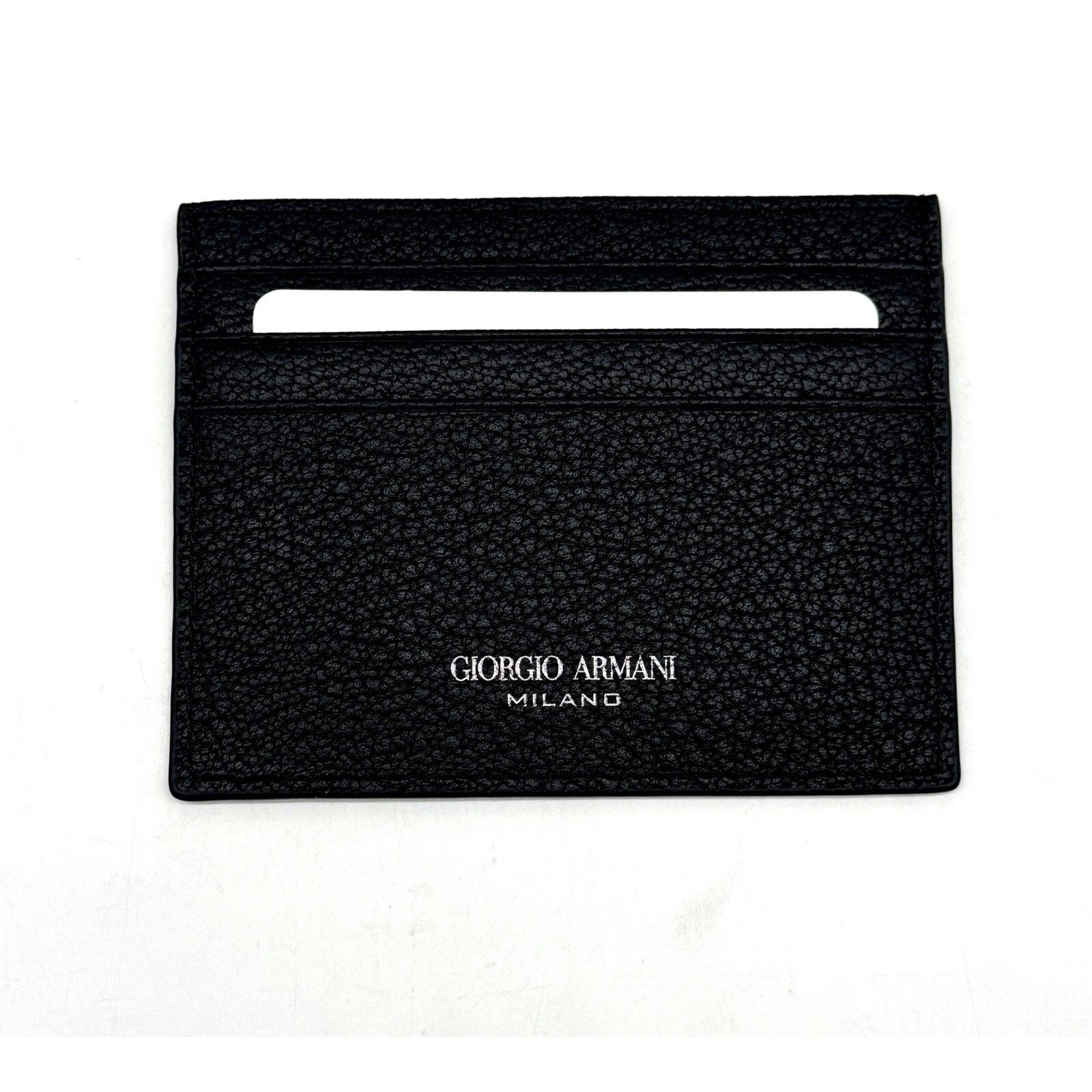 Giorgio Armani Giorgio Armani Leather Card Holder Wallet In Black New Size ONE SIZE - 3 Thumbnail