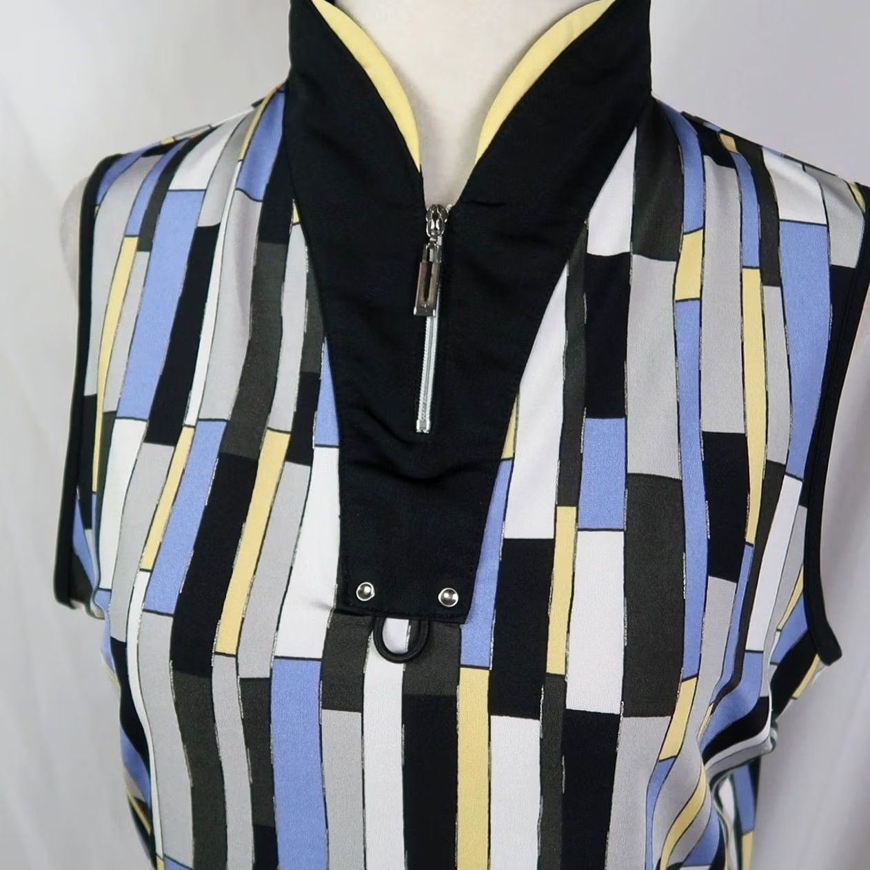 Vintage VINTAGE Jamie Sadock Black Purple Geo Print Golfing Top S Sleeveless 1/4 Zip Womens 90s Geometric Spring Summer Short Tank Yellow Size S / US 4 / IT 40 - 2 Thumbnail