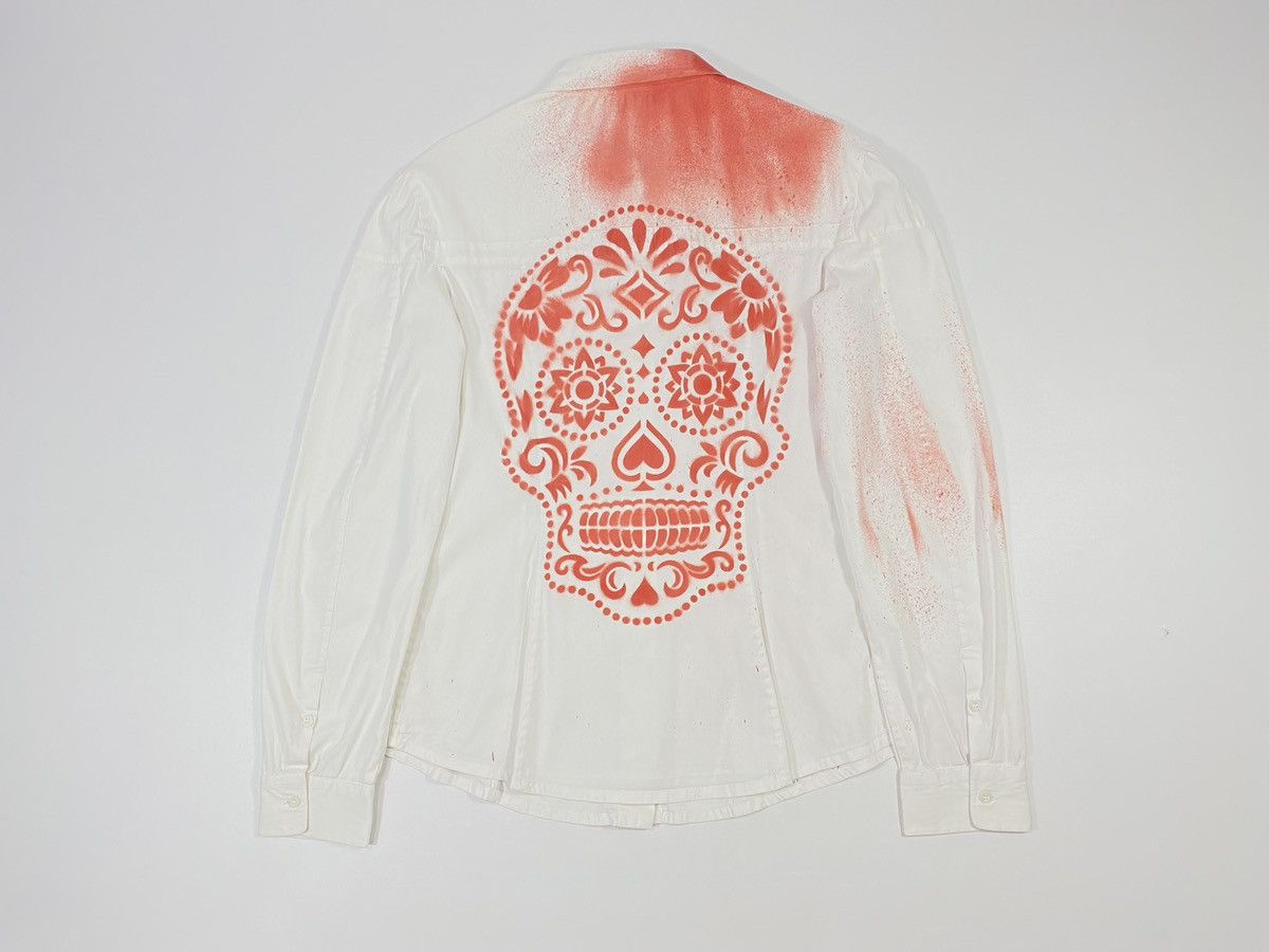 Prada 2007 Prada Custom Blood Stain Mexican Skull AvantGarde Shirt Size M / US 6-8 / IT 42-44 - 20 Thumbnail