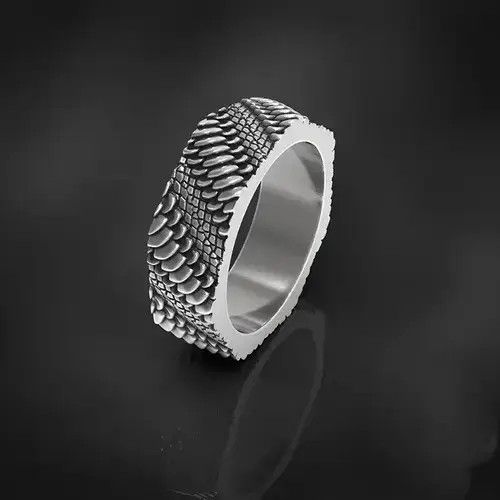 Ring Of Fire Dragon Scale Ring Size ONE SIZE - 1 Thumbnail