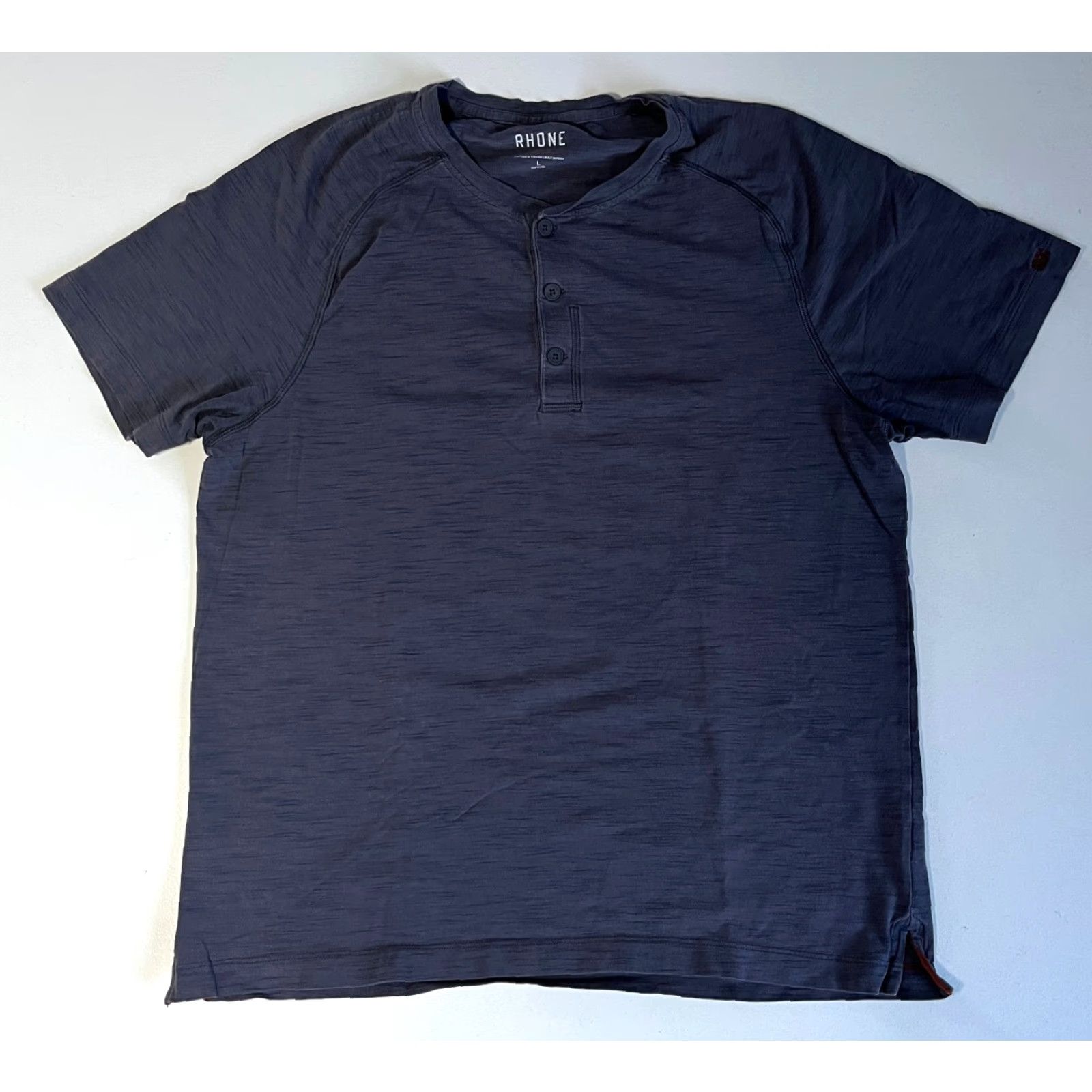 Rhone Rhone Men's T-Shirt Henley Activewear Pima Cotton Sz M L Gray Short Sleeve Crew Neck 94% Pima Cotton 6% Spandex Modern Classics Sports Outdoor Size US L / EU 52-54 / 3 - 3 Thumbnail
