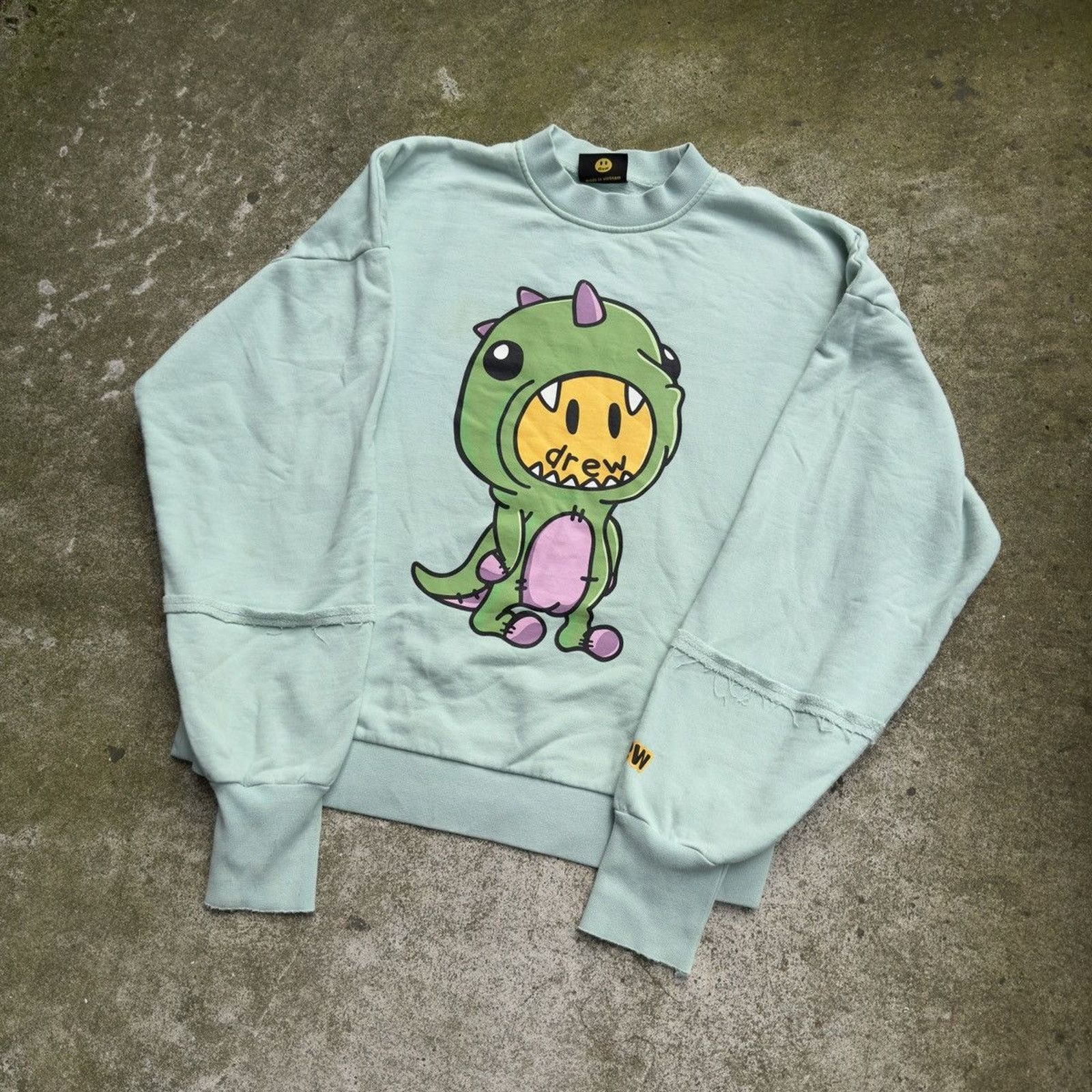 Drew House DREW HOUSE DINO DECONSTRUCTED CREWNECK SWEATSHIRT OVERSIZED Size US S / EU 44-46 / 1 - 4 Thumbnail