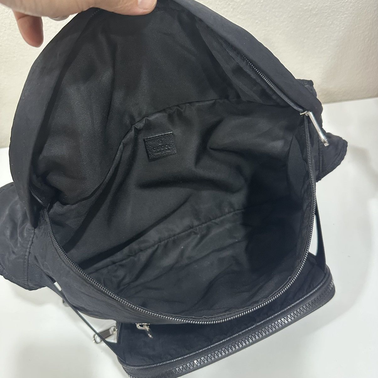 Gucci GUCCI BLACK NYLON TERRY CLOTH 80s LOGO PATCH WAIST BAG 29 Size ONE SIZE - 16 Thumbnail