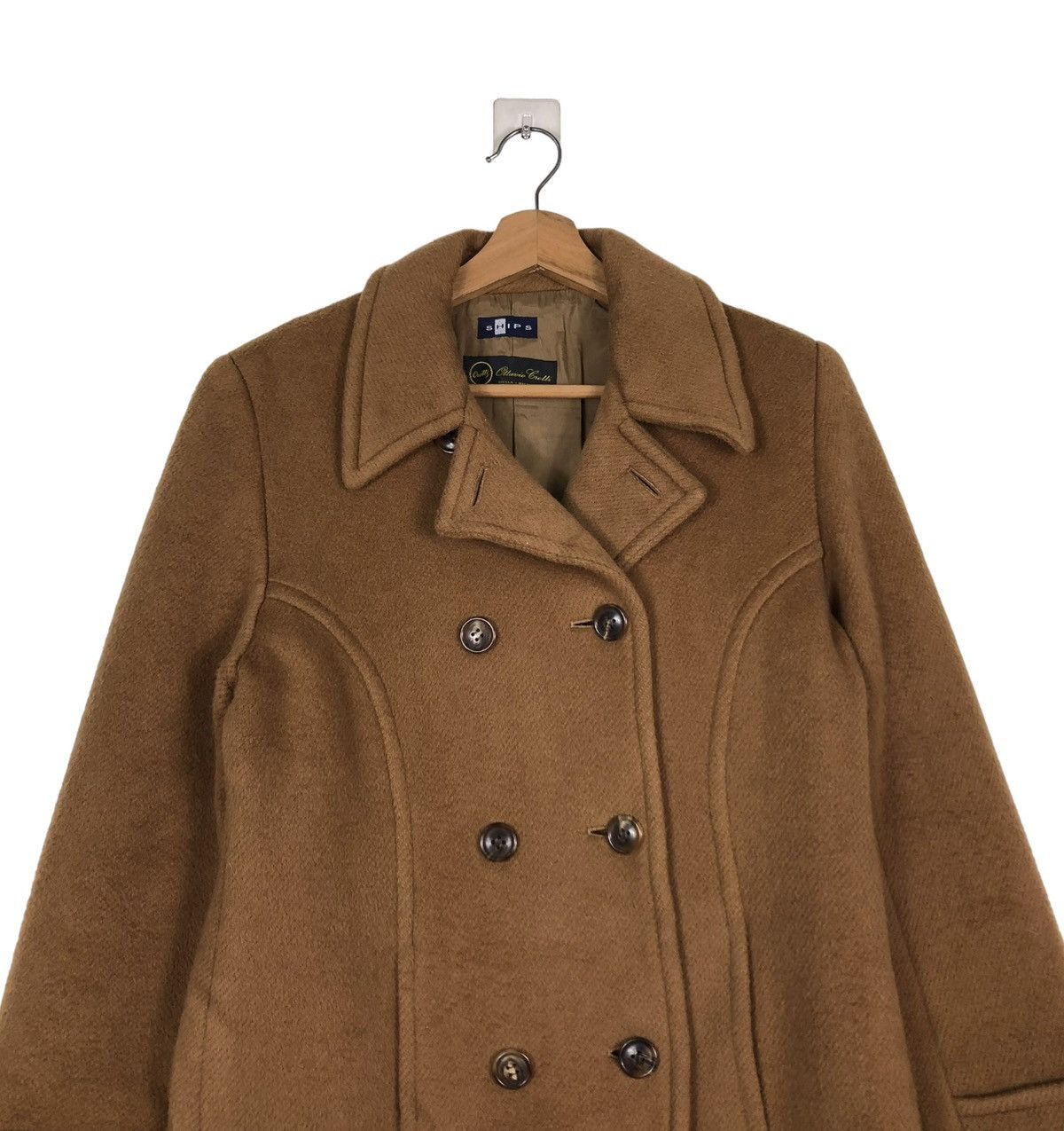 Japanese Brand 🔥VINTAGE WOOL LONG JACKET SHIPS JAPAN DOUBLE BREASTS Size M / US 6-8 / IT 42-44 - 3 Thumbnail