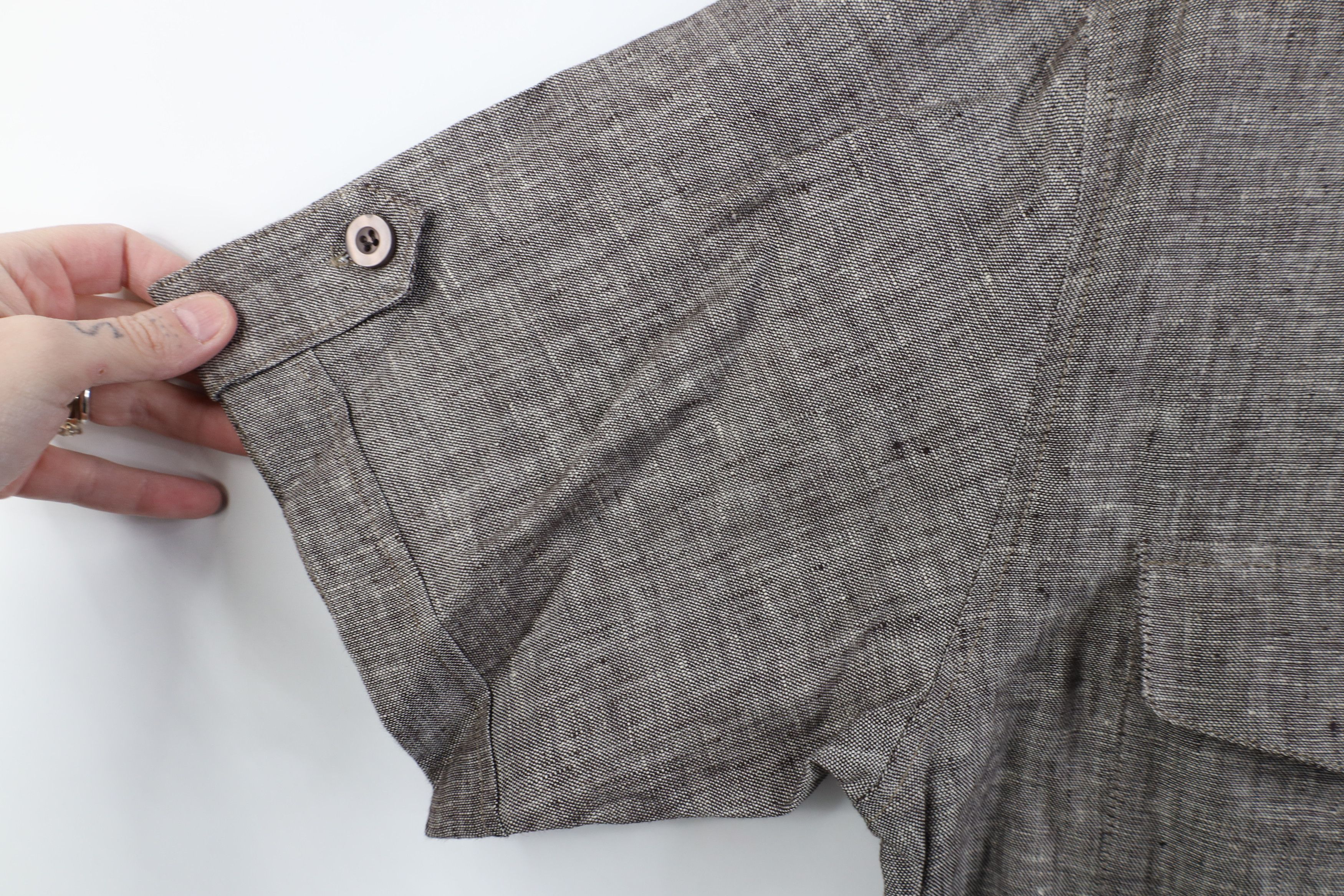 Vintage Vintage 90s Y2K Streetwear Linen Short Sleeve Button Shirt Size US L / EU 52-54 / 3 - 4 Thumbnail