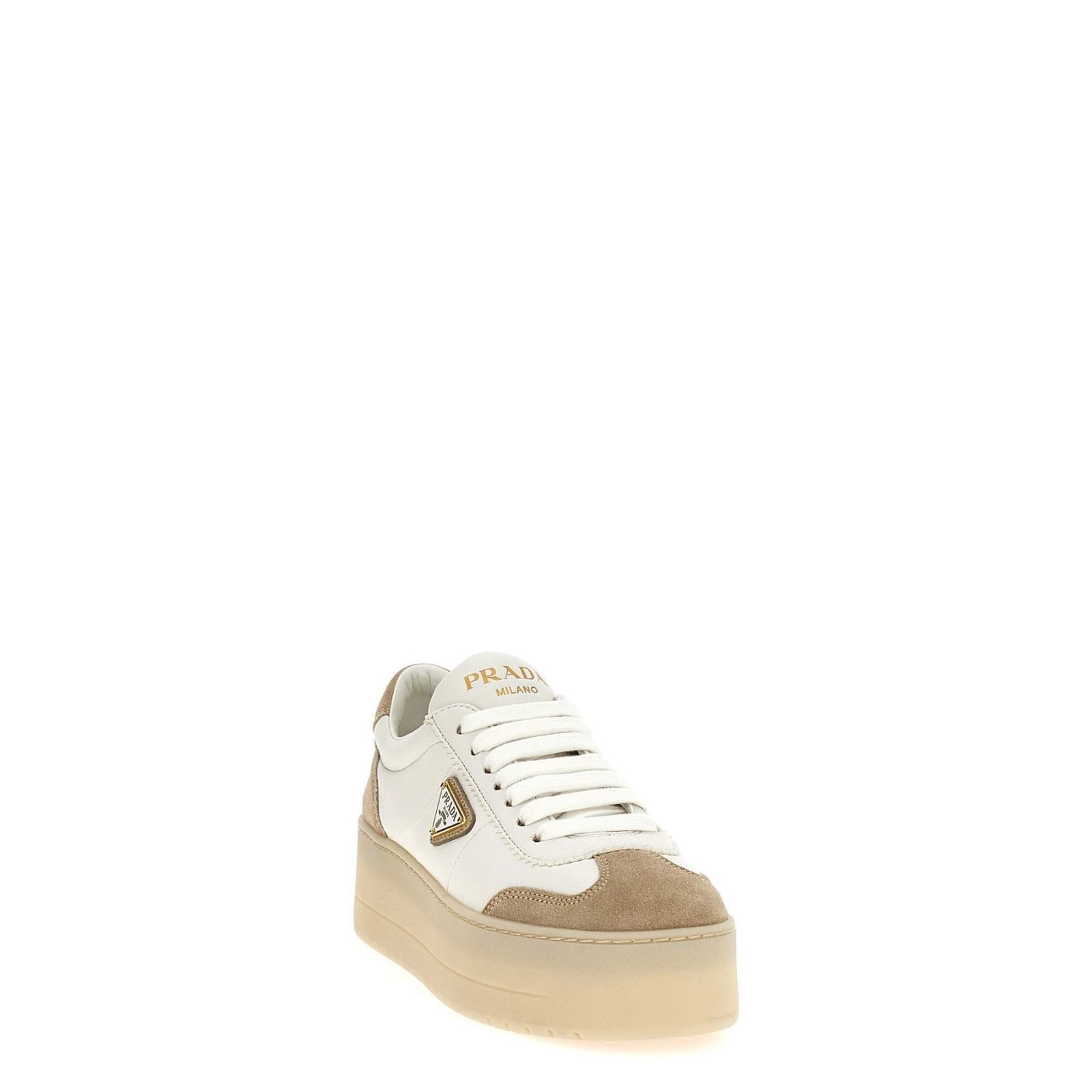 Prada PRADA Downtown Bold Beige Leather Sneakers New And Authentic Size US 10 / IT 40 - 2 Thumbnail