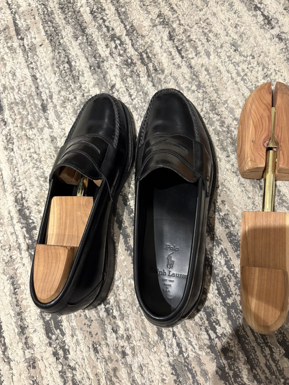 Polo Ralph Lauren Vintage Polo Ralph Lauren Black Penny Loafer Made in USA Size US 9 / EU 42 - 5 Thumbnail