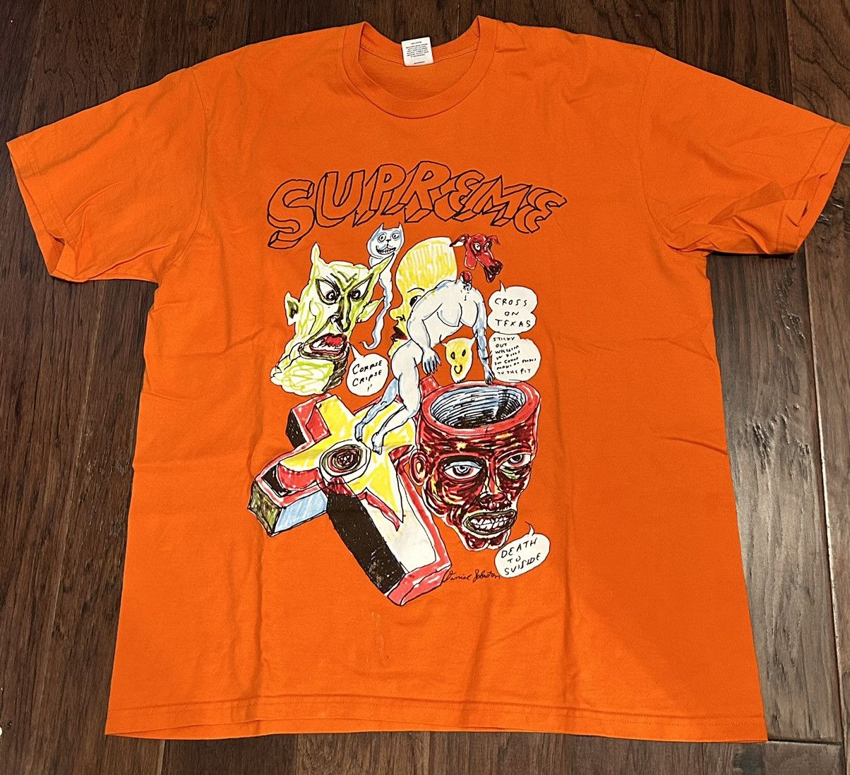 image of Supreme Daniel Johnston T-Shirt in Orange, Men's (Size XL)