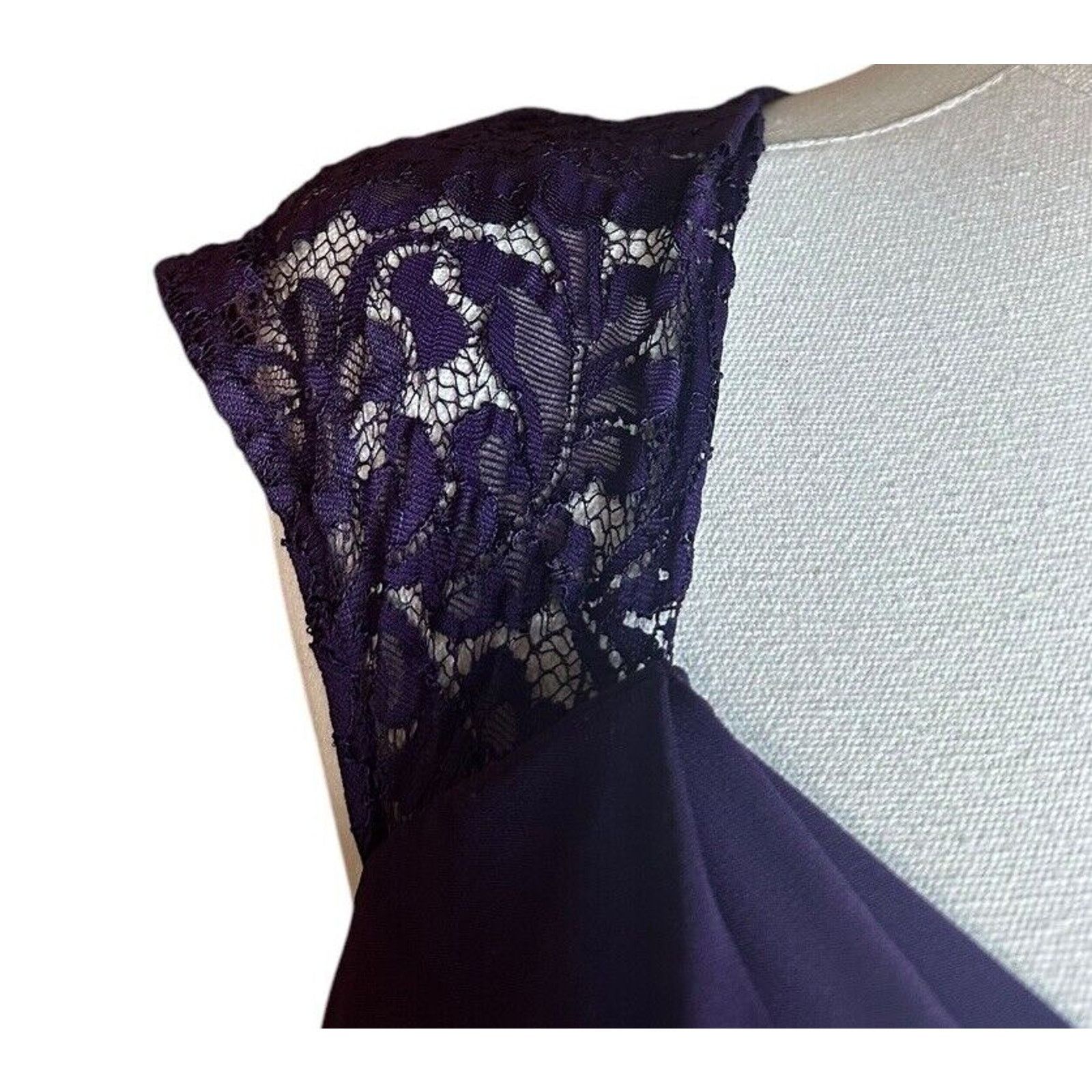 Other MSK Purple Keyhole Lace Faux Wrap Long Formal Gown Dress 14 Size XL / US 12-14 / IT 48-50 - 8 Thumbnail