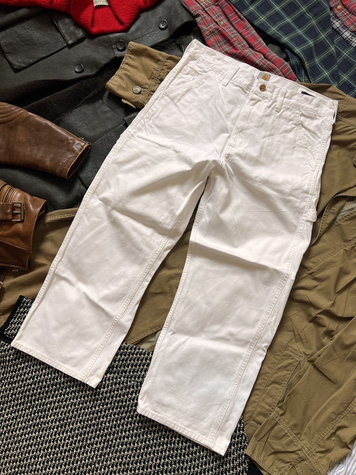 Carhartt × Junya Watanabe Junya Watanabe Carhartt Work White Denik Pants Joggers Size US 30 / EU 46 - 3 Thumbnail