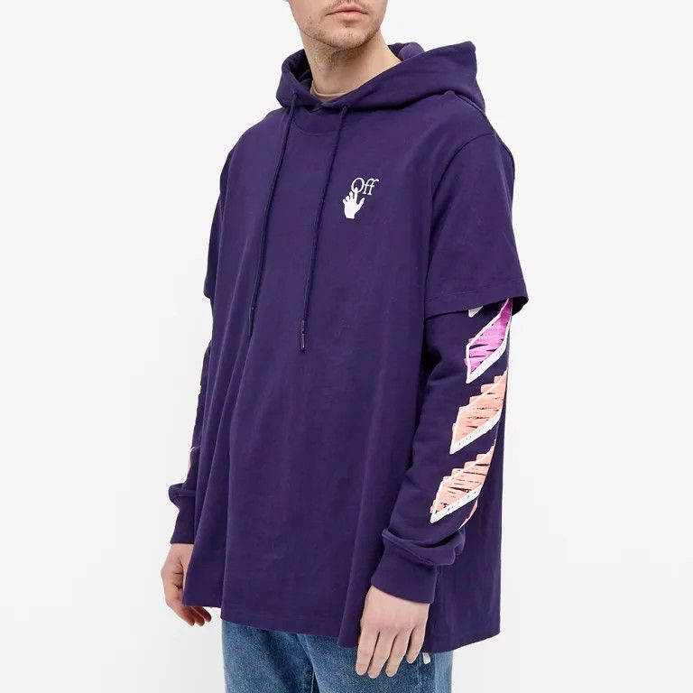 Off-White Blue Marker Arrows Oversized Layered Tee Hoodie Size US XL / EU 56 / 4 - 4 Thumbnail