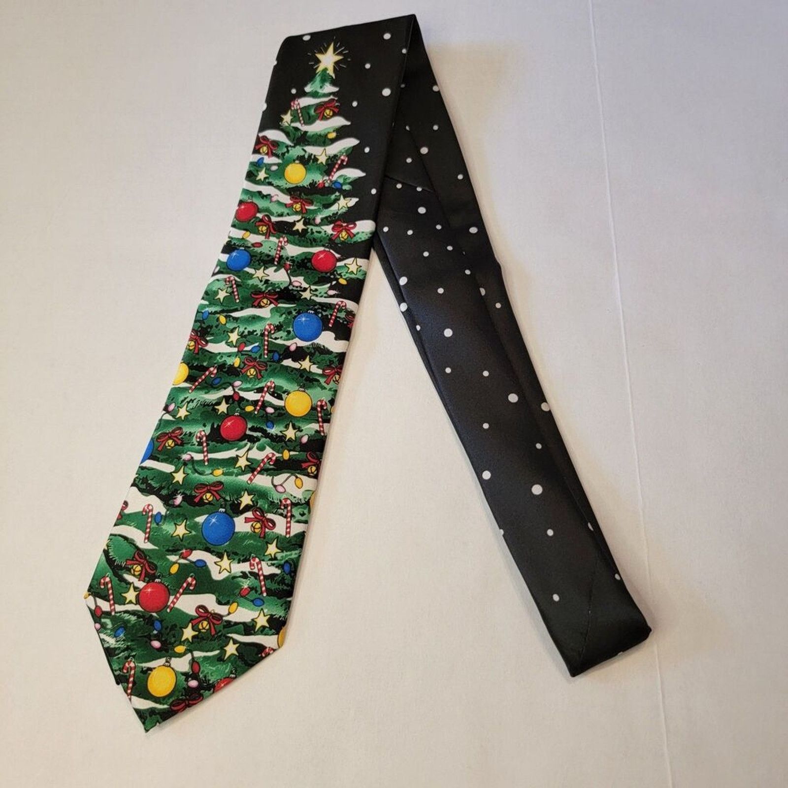 Other Tie Tales Christmas Tree Black Tie White Dots Size ONE SIZE - 3 Thumbnail