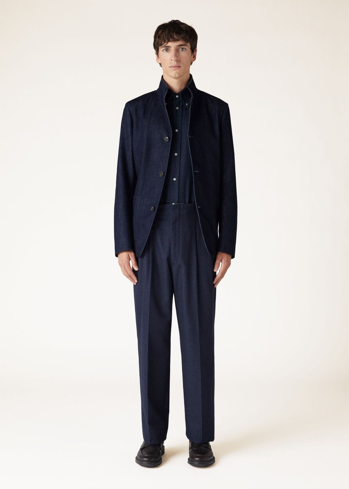 Loro Piana o1srvl11e0525 FAO0362 Denim Shirt in Navy Blue Size US S / EU 44-46 / 1 - 6 Thumbnail