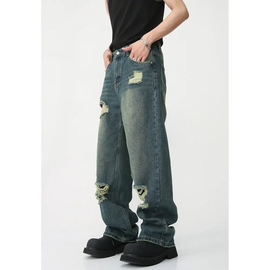 Japanese Brand Retro hip-hop high street ripped jeans Size US 32 / EU 48 - 5 Thumbnail