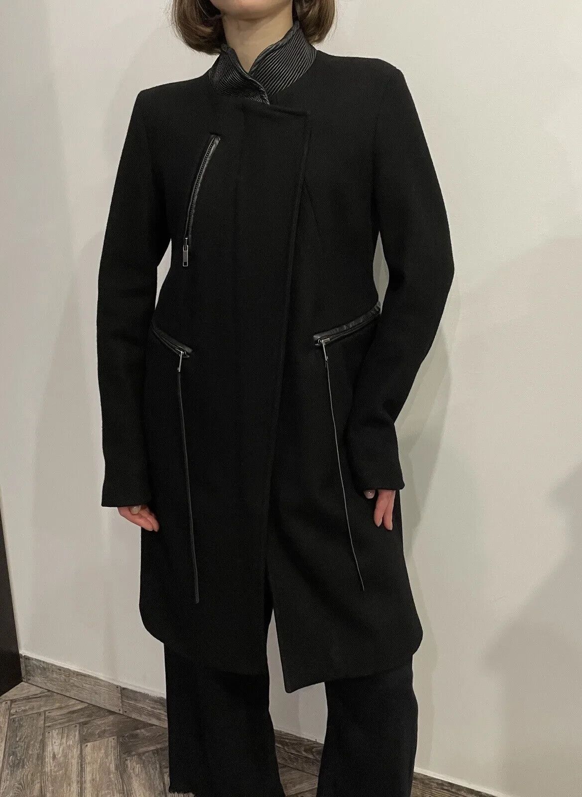 Diesel Diesel Wool Coat Womens With Leather Details Colar Zip Size S / US 4 / IT 40 - 7 Thumbnail