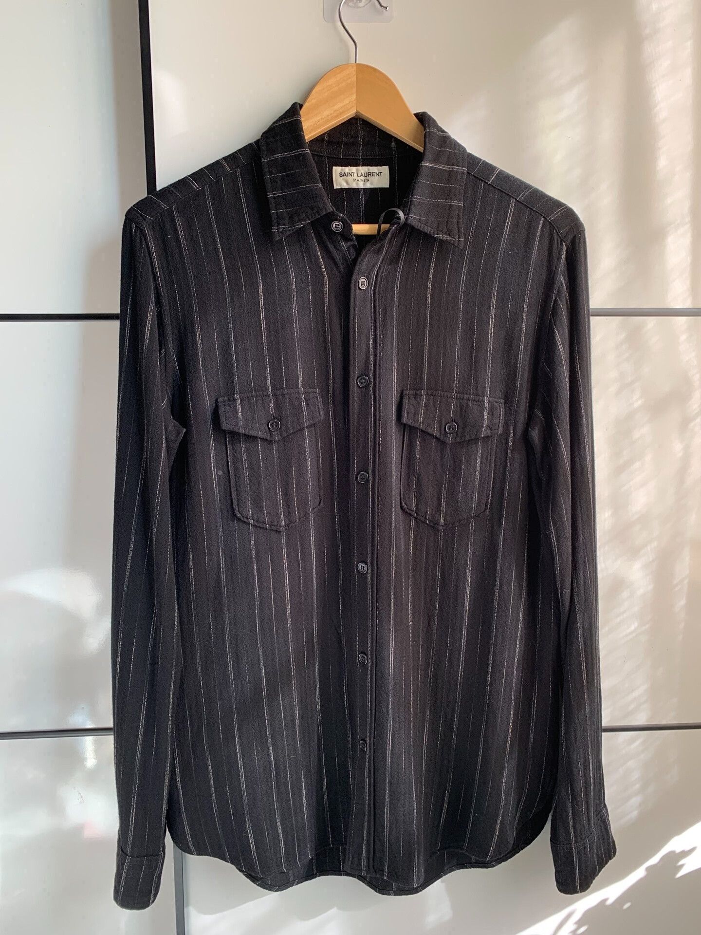 Saint Laurent Paris Saint Laurent Men's Striped Shirt Size US XS / EU 42 / 0 - 1 Thumbnail