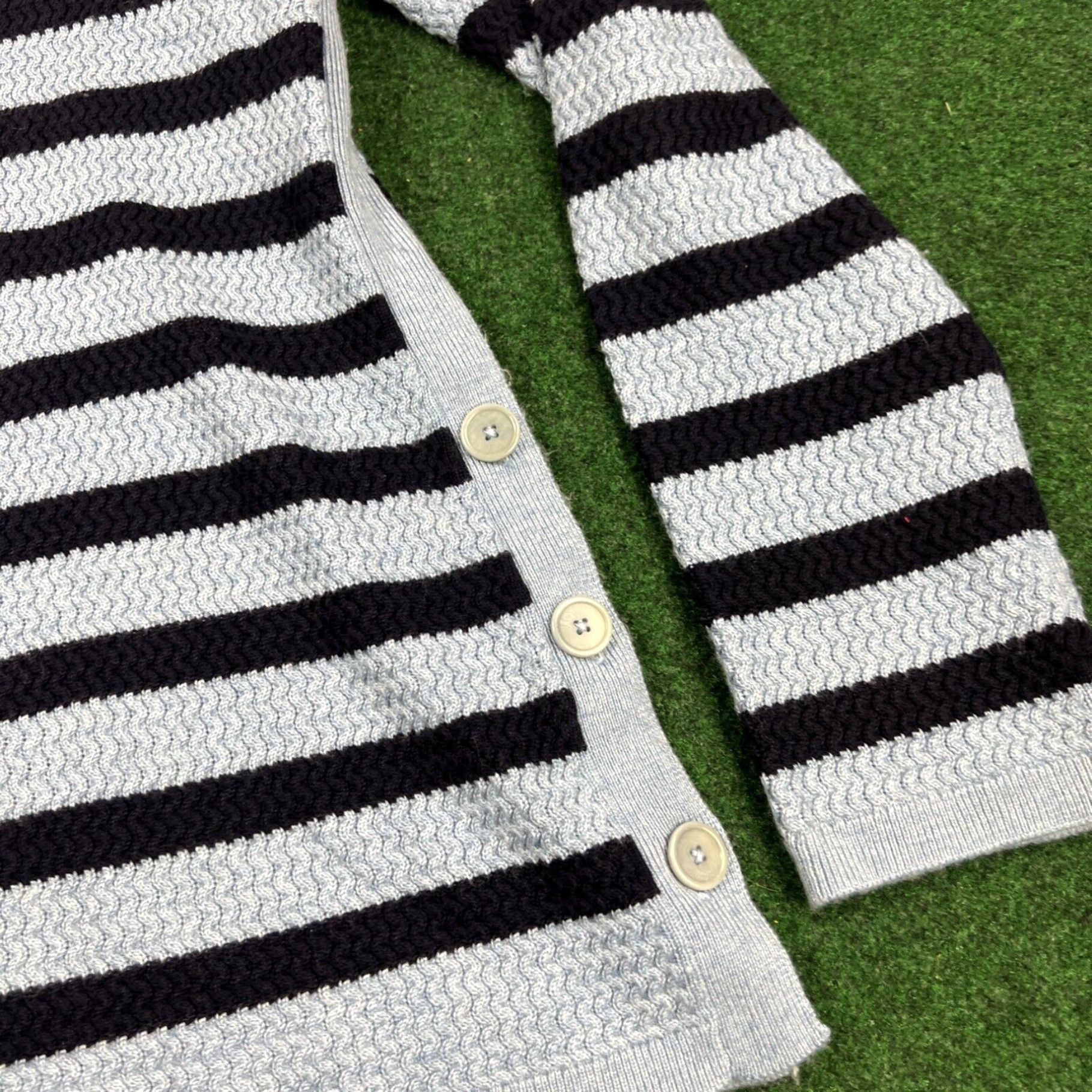 Talbots TALBOTS Sweater Womens Large Petite Blue Stripe Cotton Long Sleeve Pullover Size L / US 10 / IT 46 - 3 Thumbnail