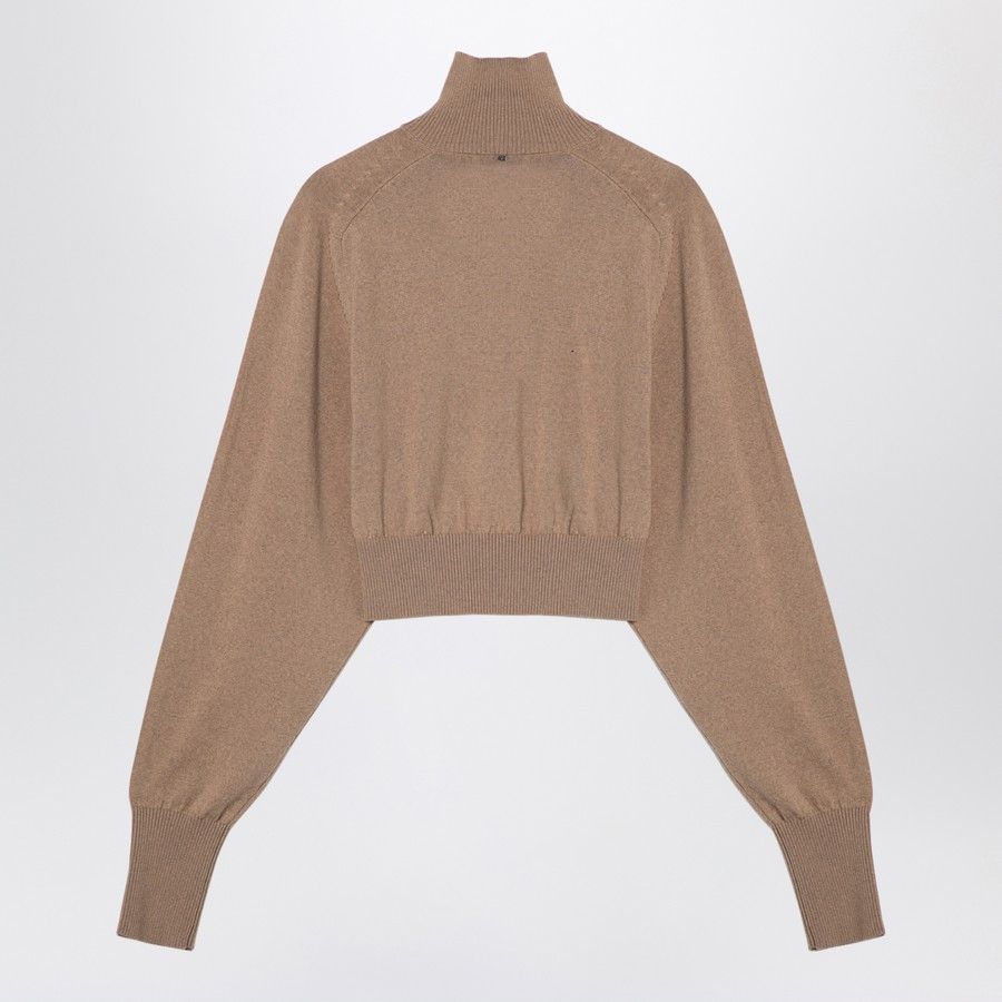 Sportmax o1d2blof1024 Turtleneck Sweater in Camel Size L / US 10 / IT 46 - 2 Thumbnail