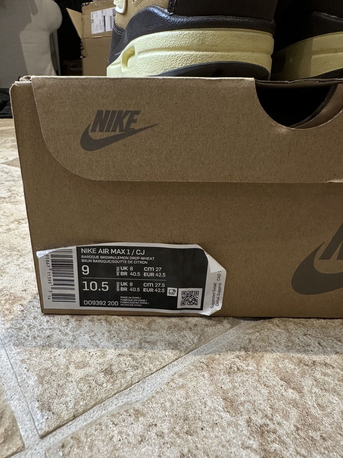 Nike × Travis Scott Travis Scott Nike Air Max 1 Baroque Brown Size US 9.5 / EU 42-43 - 6 Thumbnail