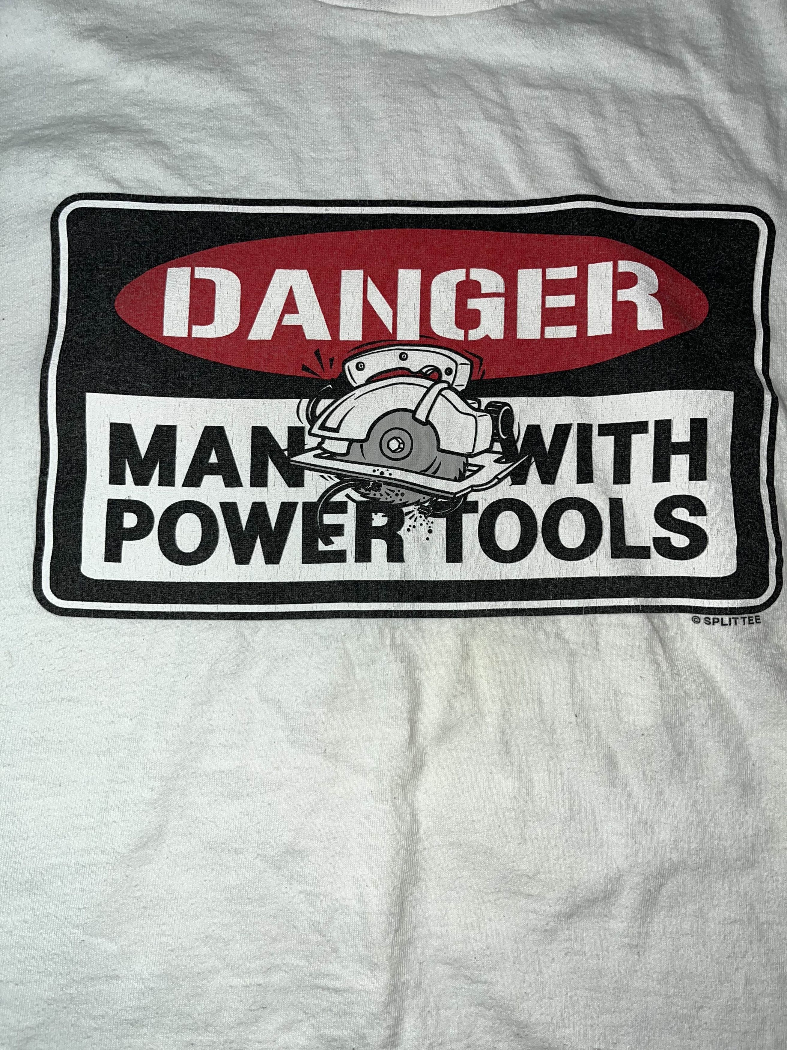 Vintage Vintage Y2K Danger Man With Power Tools Tee Size US XL / EU 56 / 4 - 2 Thumbnail