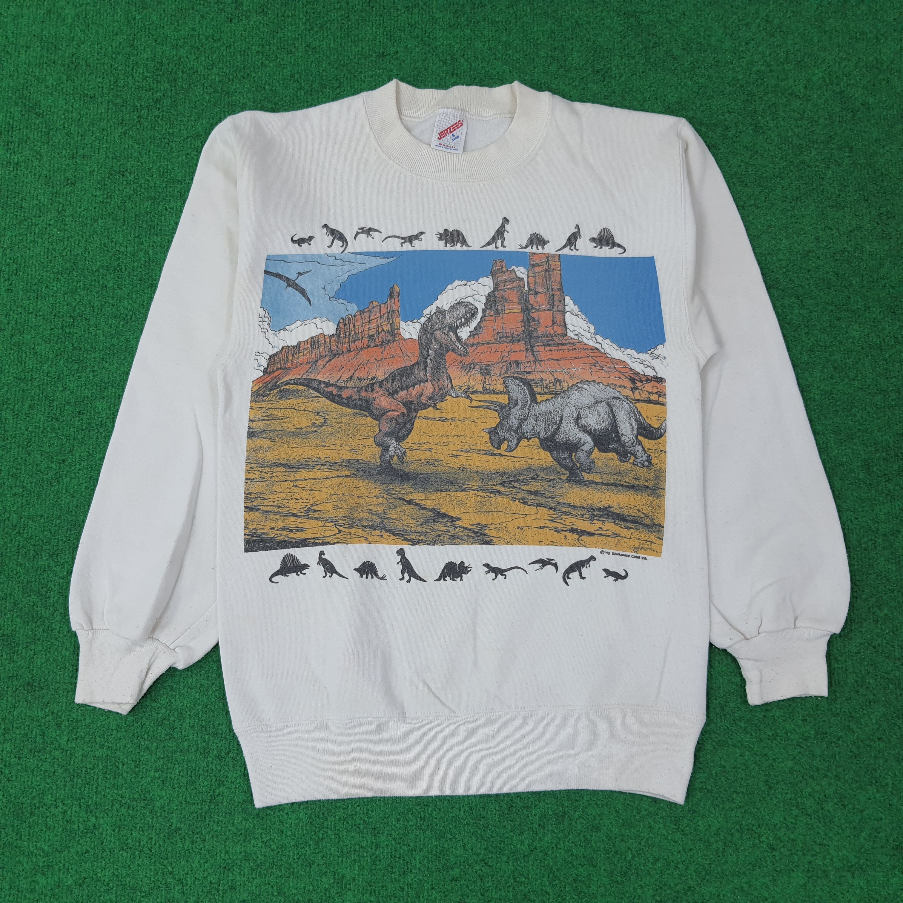 Jerzees Vintage 90s Suwannee Case CQ Dinosaur Sweatshirt C262N1 Size US XS / EU 42 / 0 - 1 Thumbnail