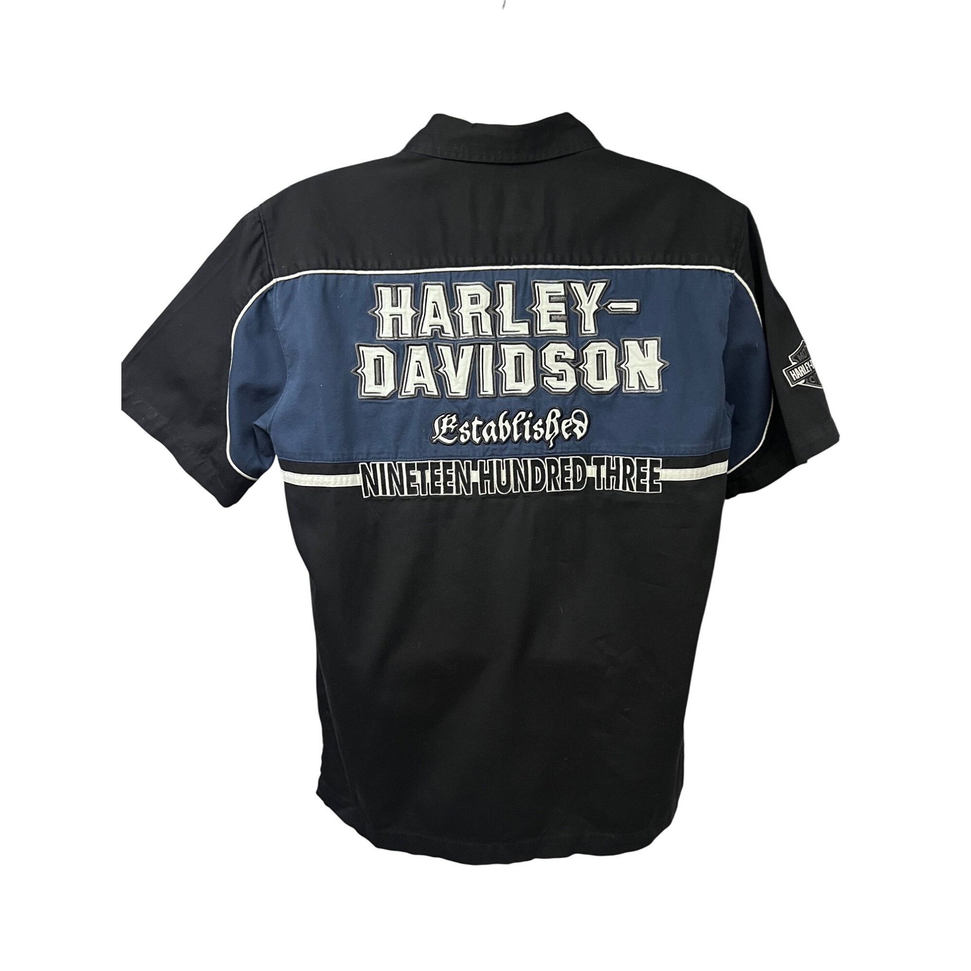 Harley Davidson Harley Davidson Mens Retro Mechanic Garage Black Blue Colorb Size US M / EU 48-50 / 2 - 2 Thumbnail