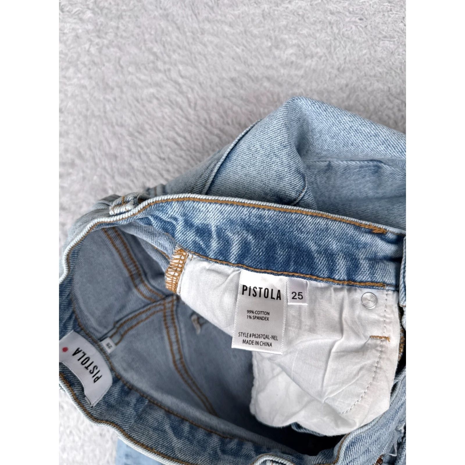 Pistola Pistola Jeans Womens High Rise Flared Distressed Light Wash Denim 25x32 Blue Size 42" / US 20 - 7 Thumbnail