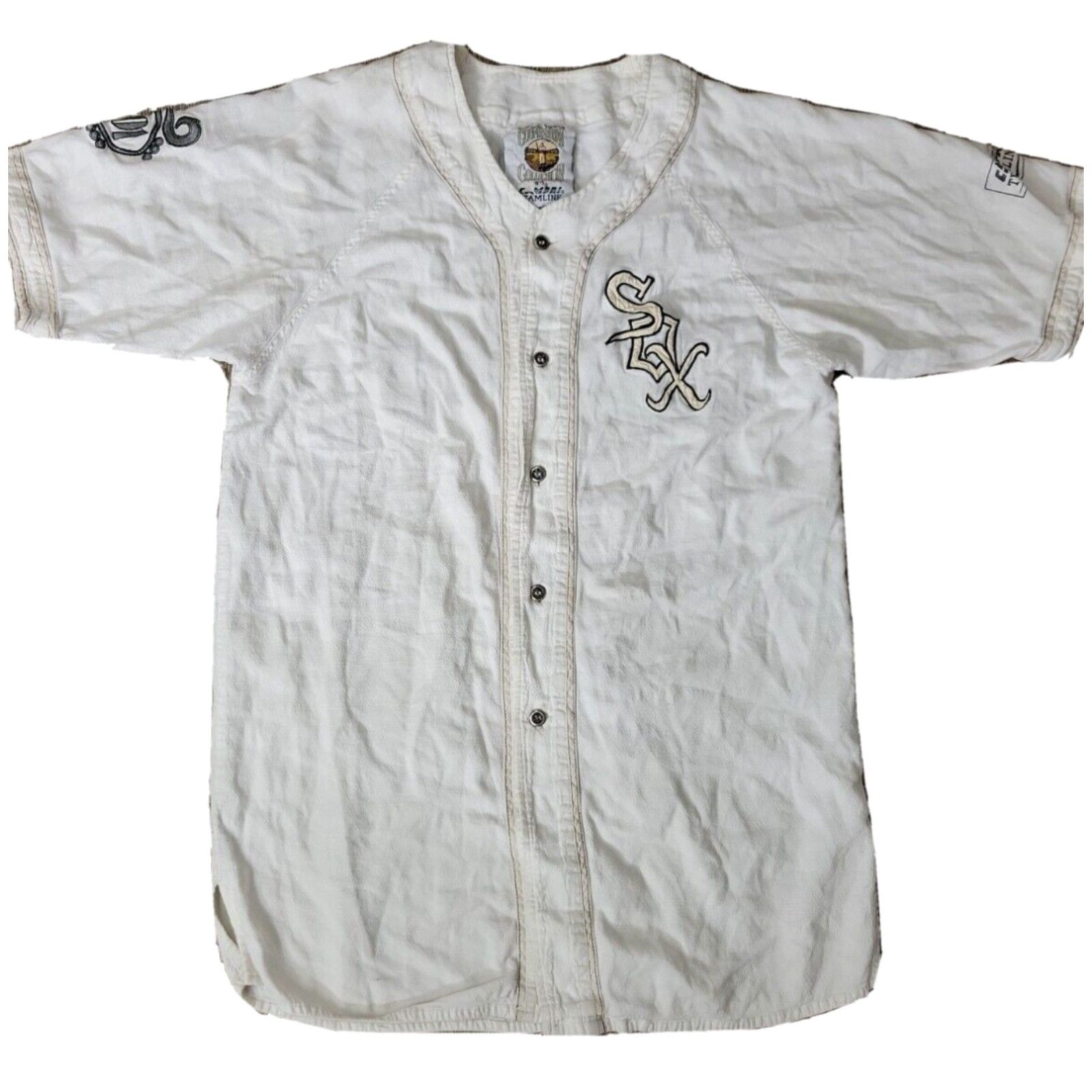 image of Mlb 1901 White Sox Cooperstown Collection Teamline Baseball Jersey Pierce Xl, Men's