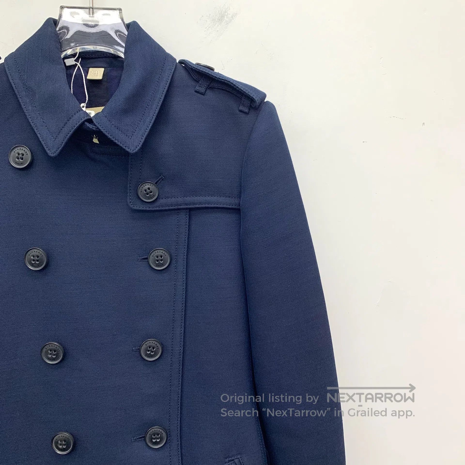 Burberry Burberry Dark blue cotton collar double-breasted belted wi Size XS / US 0-2 / IT 36-38 - 3 Thumbnail
