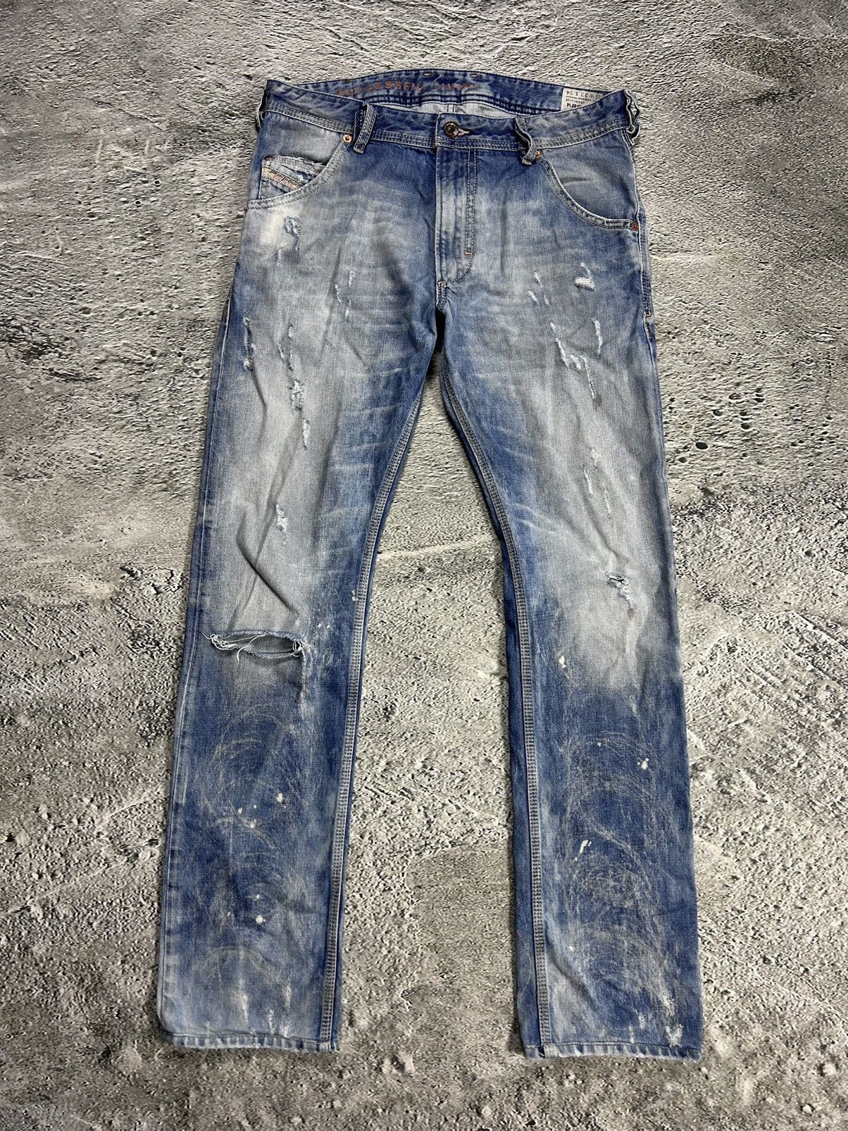 Diesel × Vintage Diesel jeans vintage baby blue Krooley Y2K slim marble fade Size US 32 / EU 48 - 6 Thumbnail