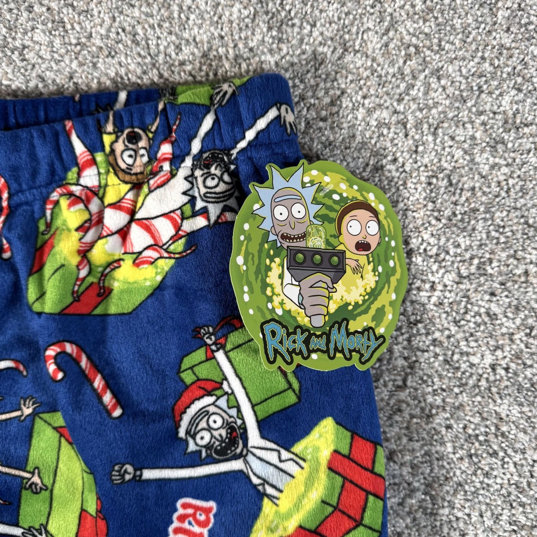 Vintage Rick and Morty Pajama Pants M Merry Rickmas Sleep Drawstring Christmas Lounge Size US 31 - 2 Thumbnail