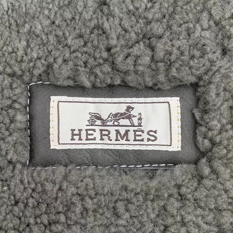 Hermes Hermes Brown green sheepskin collar zipper long sleeve lea Size US M / EU 48-50 / 2 - 5 Thumbnail