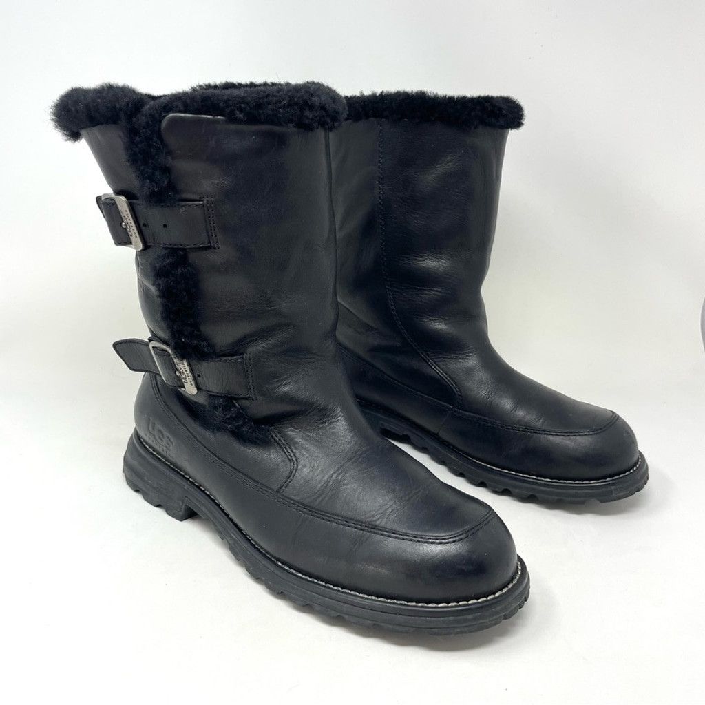 Ugg Ugg Larkspur Waterproof Black Leather Sheepskin Boots Size 9 Size US 9 / IT 39 - 2 Thumbnail