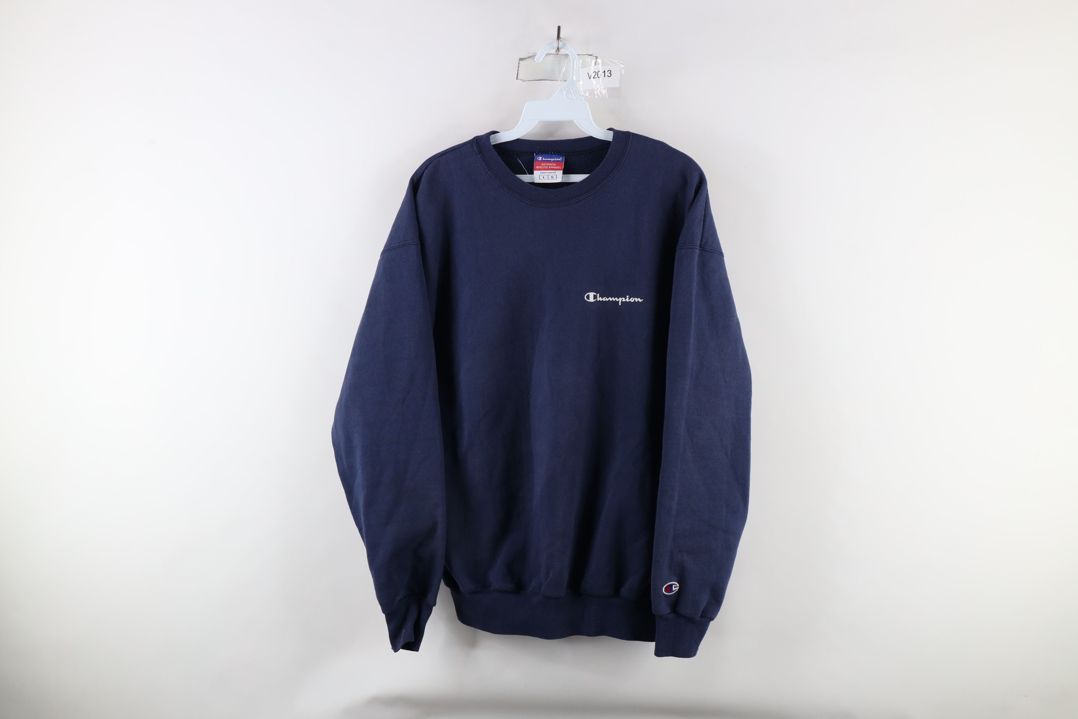 Champion × Vintage Vintage 90s Champion Spell Out Crewneck Sweatshirt Blue Size US L / EU 52-54 / 3 - 1 Thumbnail