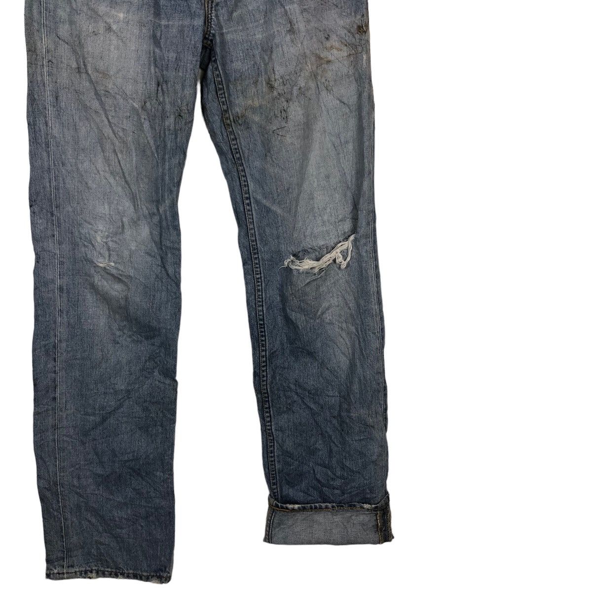 Levi's Made & Crafted 🔥RARE DISTRESSED DENIM JEAN SELVEDGES LEVI’S LEATHER PATCH Size US 29 - 10 Thumbnail