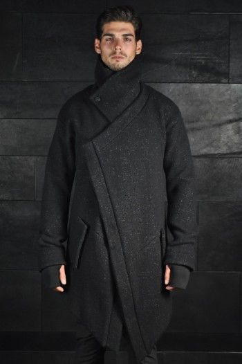 Boris Bidjan Saberi Asymmetrical Wool Jacket / Coat Size US L / EU 52-54 / 3 - 1 Thumbnail