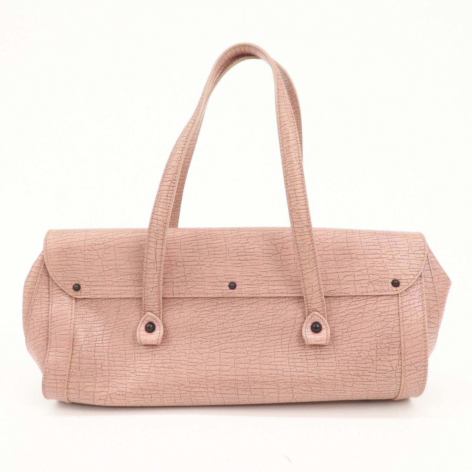 Gucci Gucci Bamboo Embossed Leather Shoulder Bag Pink Size ONE SIZE - 2 Thumbnail