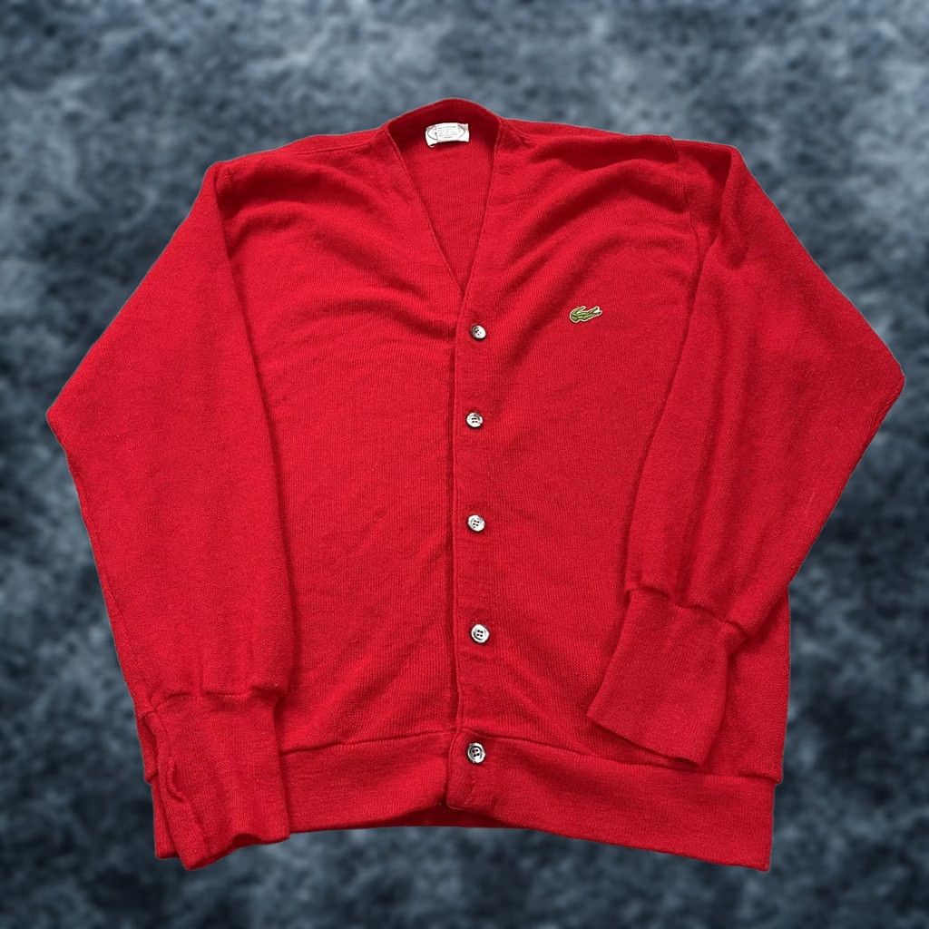 Izod VINTAGE Izod Lacoste Cardigan Sweater Mens L Red Acrylic Knit 80s 90s Golf Walking Size US L / EU 52-54 / 3 - 1 Thumbnail