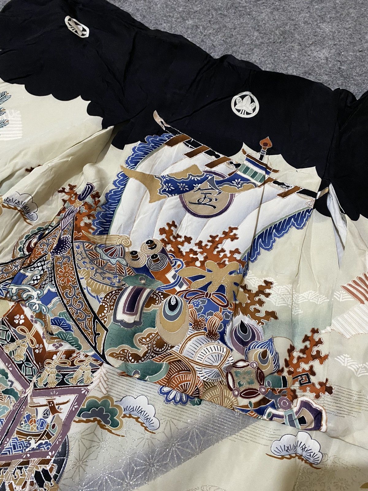 Japanese Brand 60s Vtg Rare Sukajan Kimono Classic Script Size US S / EU 44-46 / 1 - 6 Thumbnail
