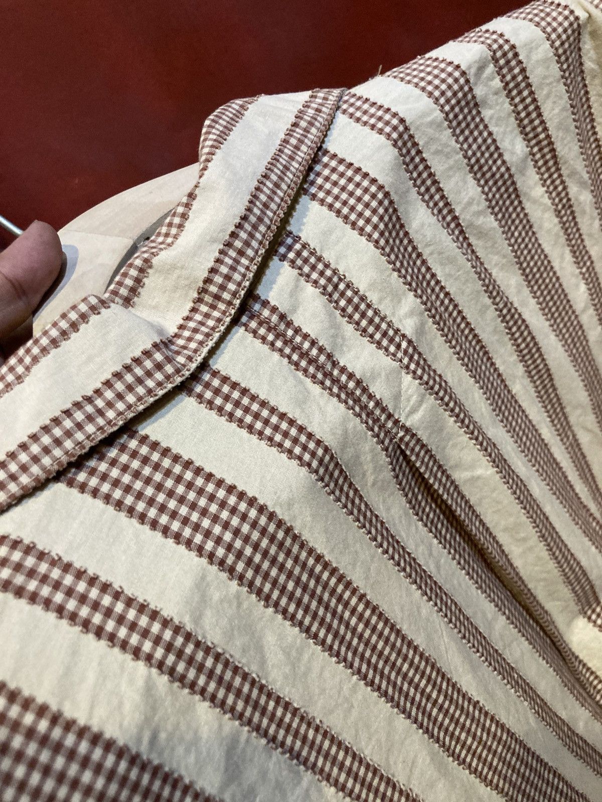 Issey Miyake 80s Issey Miyake Lace Up Striped Shirt Size L / US 10 / IT 46 - 7 Thumbnail