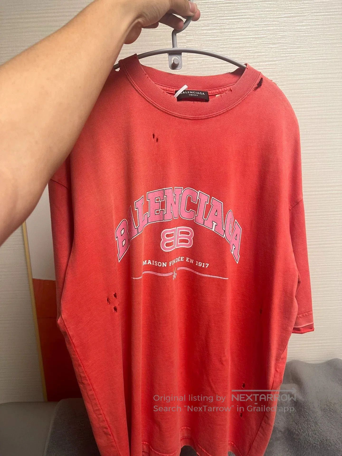 Balenciaga Red Distressed Short. Size US S / EU 44-46 / 1 - 2 Thumbnail