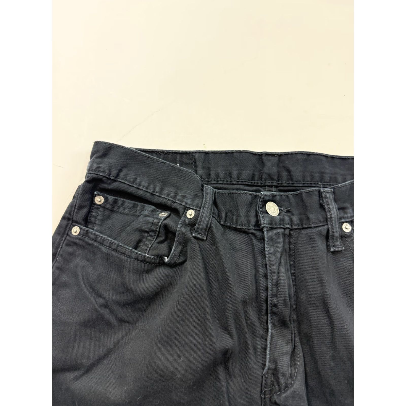 Levi's Levi's 514 Jeans Mens 32x28 Black Denim Straight Leg Adjustable Waist Strap Size US 32 / EU 48 - 2 Thumbnail