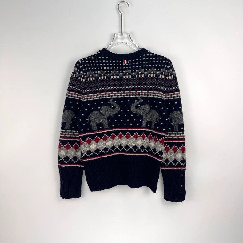Thom Browne Thom Browne Size 42Dark Blue Elephant Wool Mohair Long Slee Size US XS / EU 42 / 0 - 4 Thumbnail