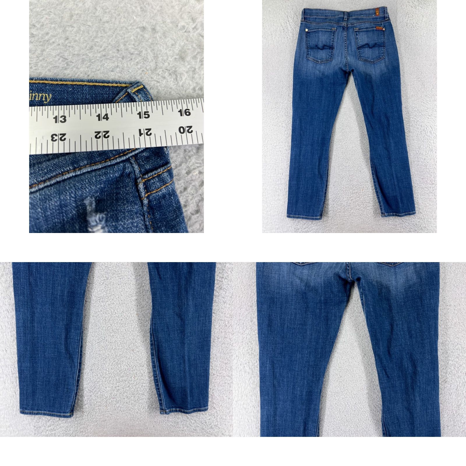 7 For All Mankind 7 For All Mankind Jeans Women 27 Blue Denim Josefina Skinny Button Fly Adult Regular 27 in Blue 7 For All Mankind Jeans Womens Jeans Button Fly 90s? Size 27" / US 4 / IT 40 - 9 Thumbnail