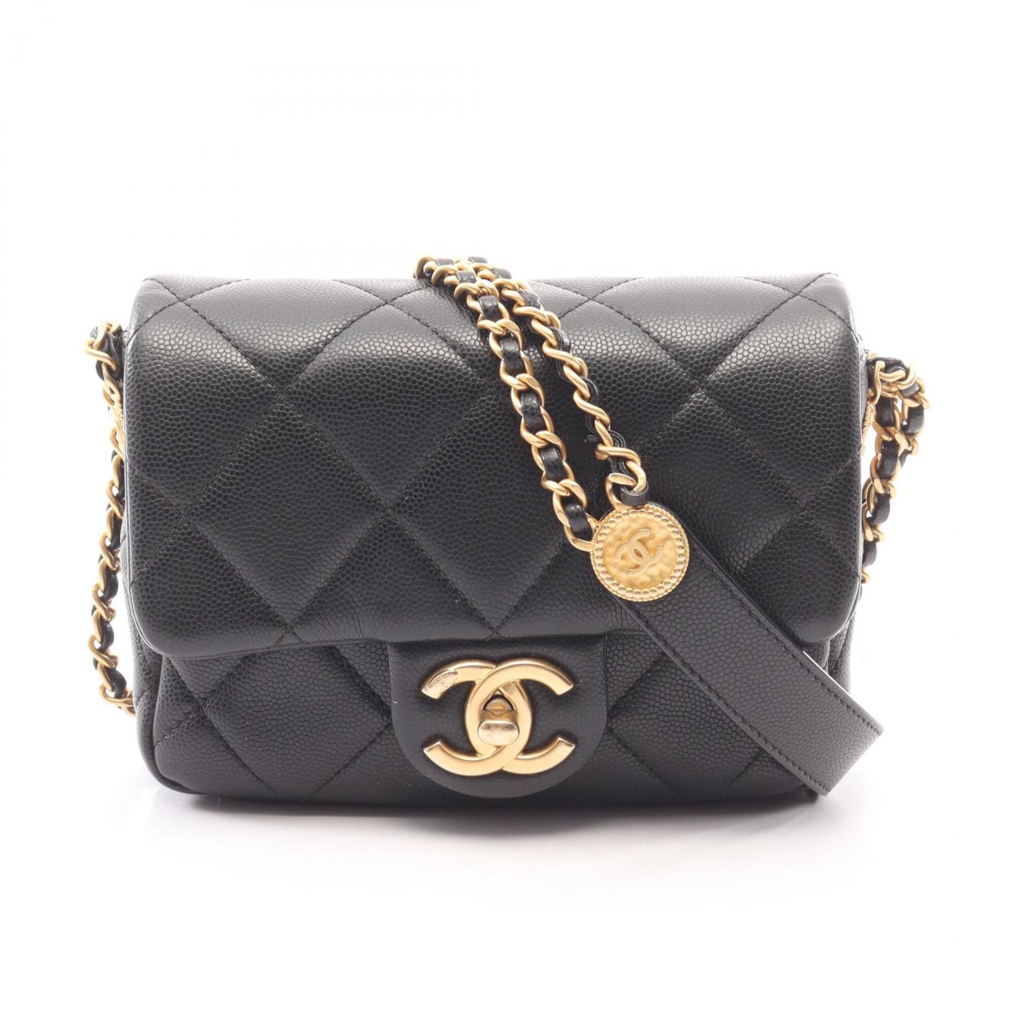 Chanel Chanel Matelassé Mini Flap Shoulder Bag/Handbag, Caviar Leather (Grained Calfskin), Women's, Black, AS3368 Size ONE SIZE - 1 Thumbnail