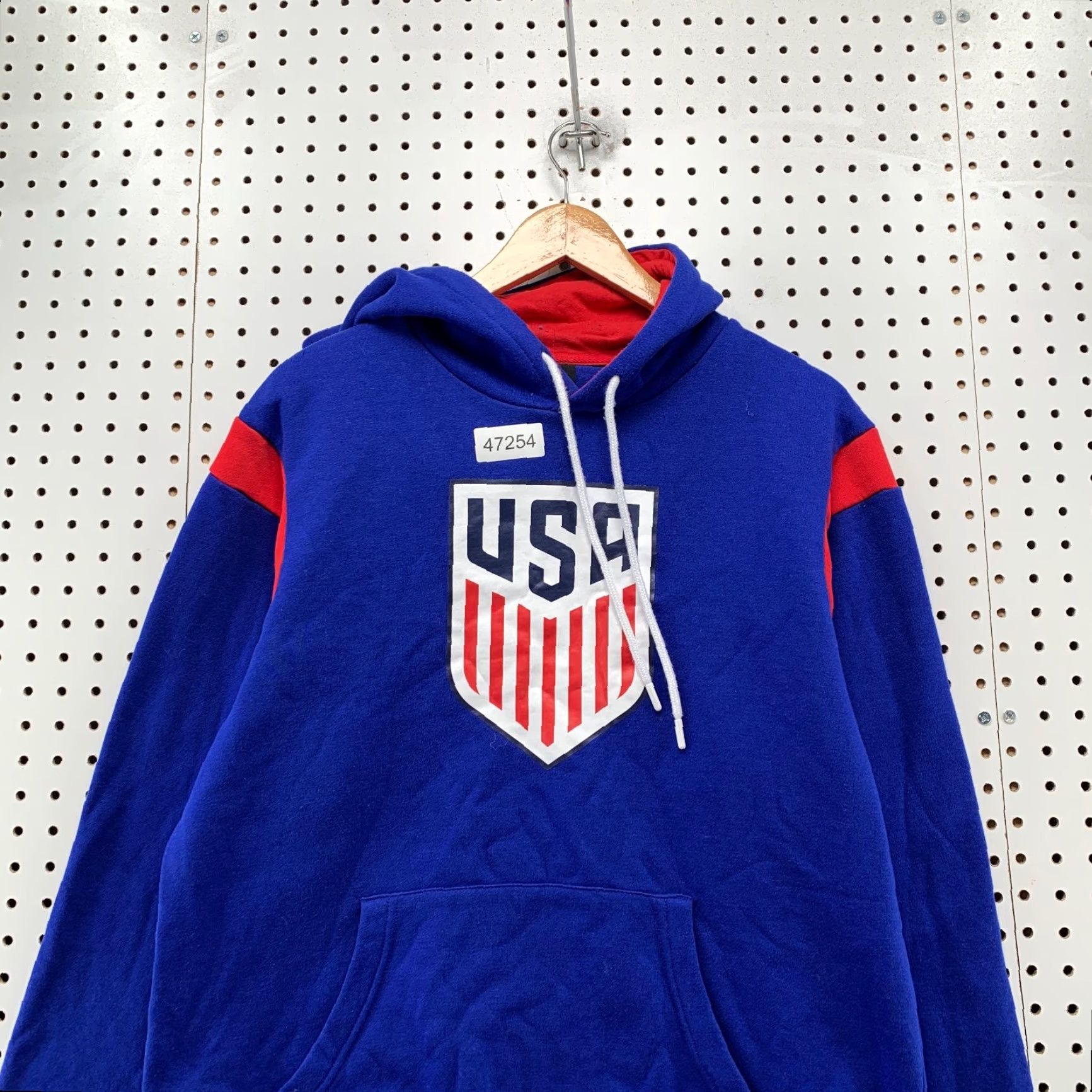 Vintage USA Soccer Hoodie Sweatshirt Mens Medium Blue World Cup Fleece Hooded Pullover Size US M / EU 48-50 / 2 - 5 Thumbnail