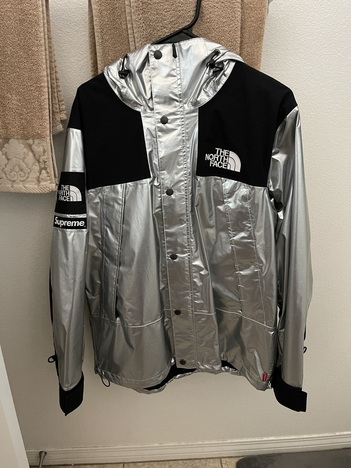 image of Supreme x The North Face Metallic Mountain Parka Silver Size M, Men's