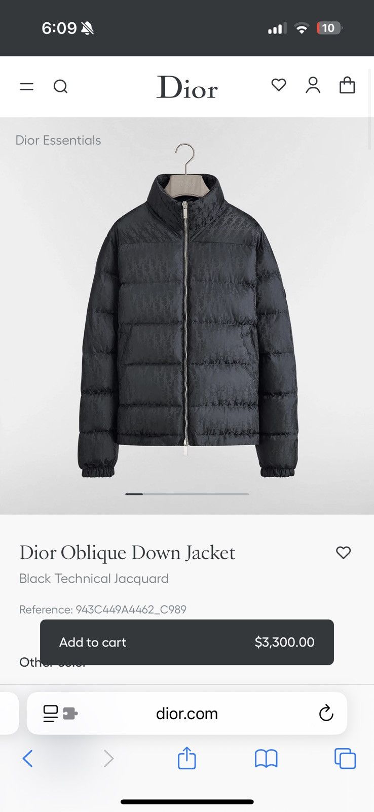 Dior Dior black monogram puffer jacket Size US L / EU 52-54 / 3 - 9 Thumbnail